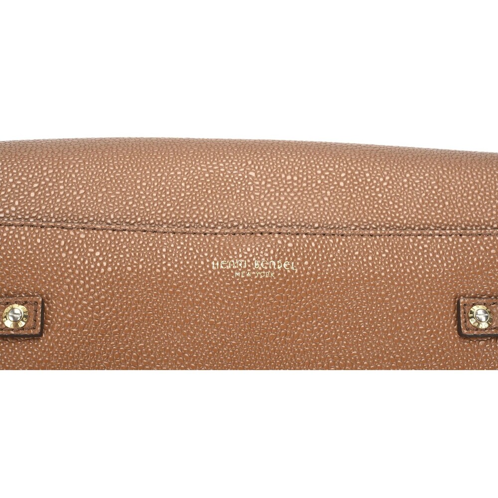 Henri Bendel Brown Pebbled Leather Flap Purse Magnetic Flap Closure - Picture 5 of 10